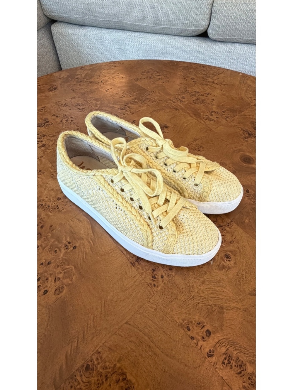 Sam Edelman Women's butter Yellow Braided Sneakers Size 7